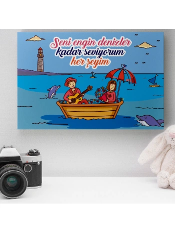 Romantik Tasarımlı Mini Kanvas Tablo - No15