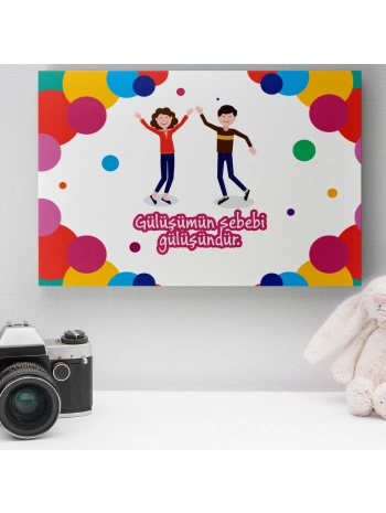 Romantik Tasarımlı Mini Kanvas Tablo - No17