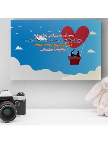 Romantik Tasarımlı Mini Kanvas Tablo - No2