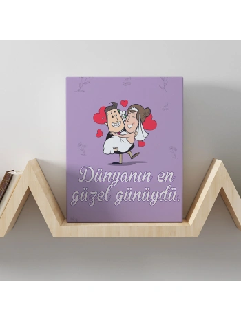 Romantik Tasarımlı Mini Kanvas Tablo - No21