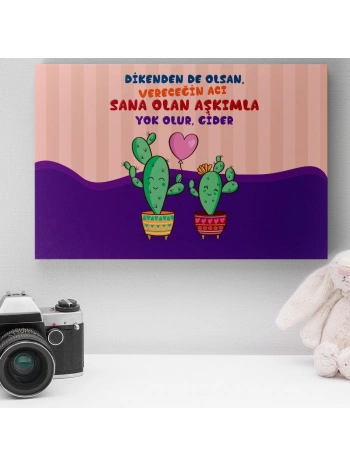 Romantik Tasarımlı Mini Kanvas Tablo - No9