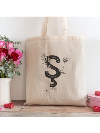 Ş Harfi Tasarımlı Alışveriş Plaj Bez Çanta
