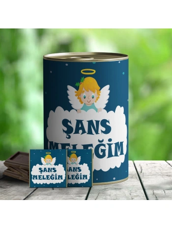 Şans Meleğim Temalı Hediye Çikolata Konservesi