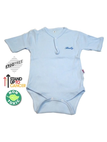 Sema Baby Yarım Kol Kaşkorse Badi (Body) - Mavi  0-6 Ay