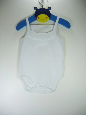 Sema Bebe Penye ip Askılı Badi (Body) - Beyaz 3-6 Ay