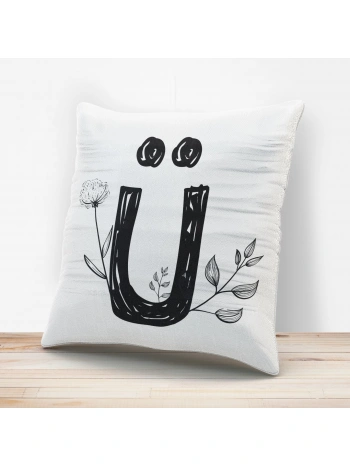 Ü Harfi Tasarımlı Yastık Kılıfı
