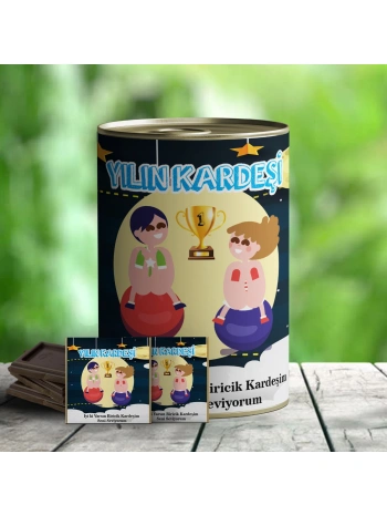 Yılın Kardeşi Temalı Hediye Çikolata Konservesi