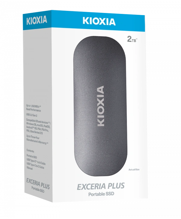 2TB KIOXIA EXCERIA PLUS G2 USB 3.2 1050/1000 MB/s LXD10S002TG8