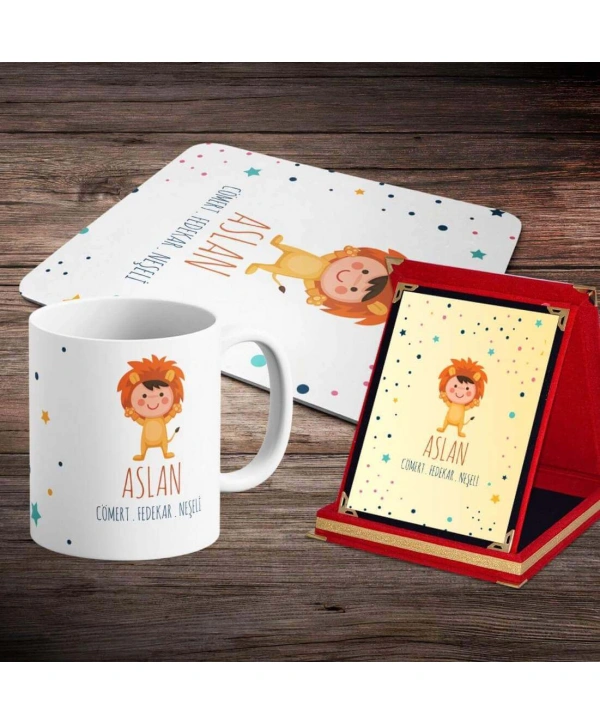 Aslan Burcuna Özel Tasarım Sevimli Hediye Seti