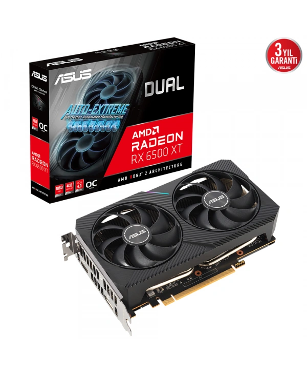 ASUS DUAL-RX6500XT-O4G 4GB GDDR6 HDMI DP 64BİT