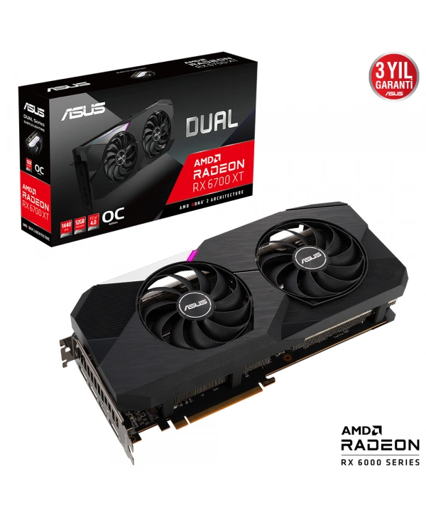 ASUS DUAL-RX6700XT-O12G 12GB GDDR6 HDMI DP 192Bit