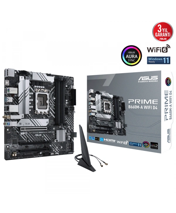 ASUS PRIME B660M-A WIFI D4 DDR4 5333MHz(OC) M.2 HDMI DP mATX 1700p