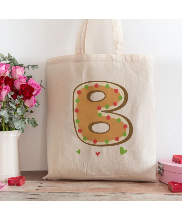 B Harfi Tasarımlı Alışveriş Plaj Bez Çanta