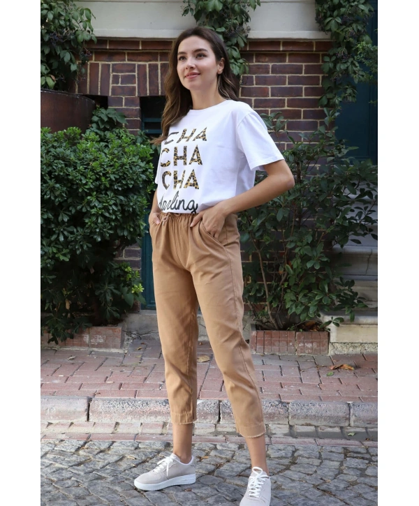 Baskılı Tişört-BEYAZ