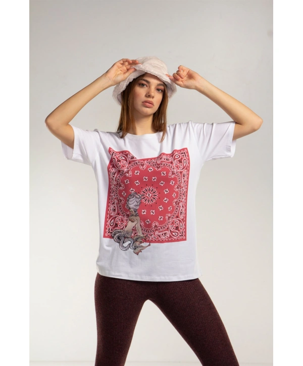 Baskılı Tişört - BEYAZ