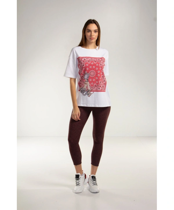 Baskılı Tişört - BEYAZ