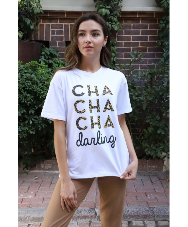 Baskılı Tişört-BEYAZ