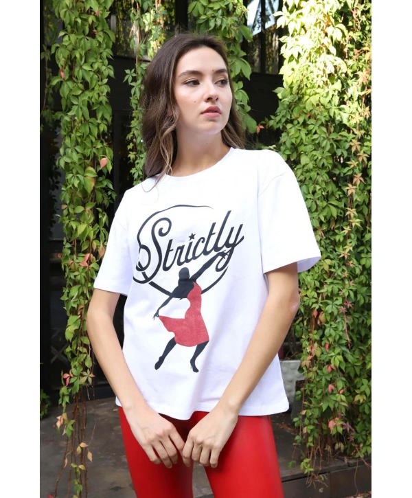 Baskılı Tişört - BEYAZ