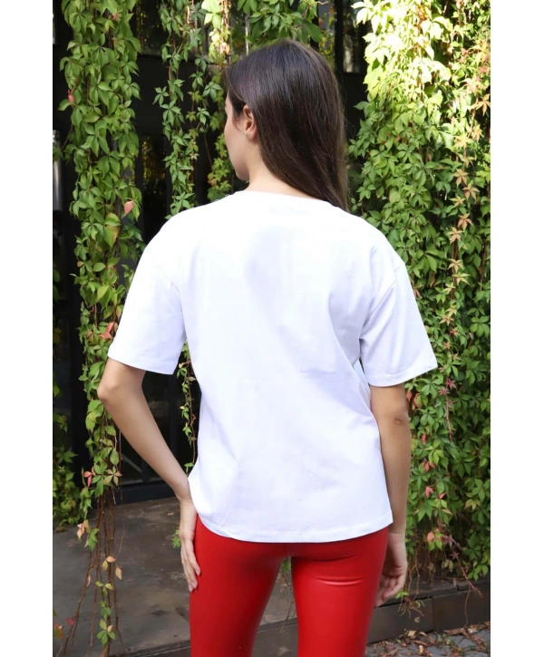 Baskılı Tişört - BEYAZ