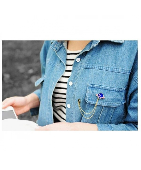 Bayan Liya Gezegen ve Şimşek Broş Seti