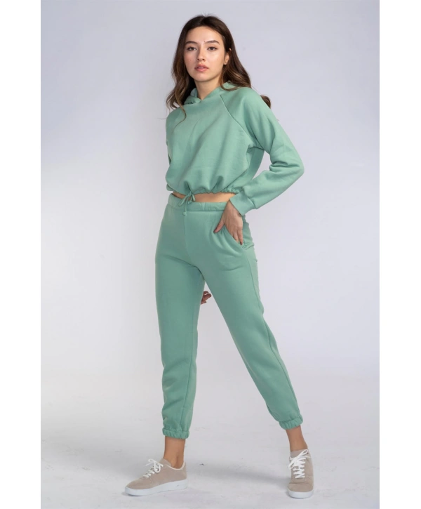Bel Lastikli Şardonlu İkili Takım-MİNT YEŞİLİ