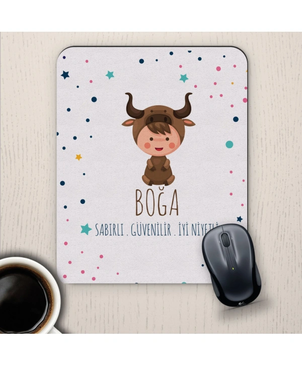 Boğa Burçlarına Özel Sevimli Mouse Pad