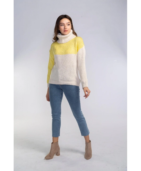 Boğazlı Örgü Kazak-SARI