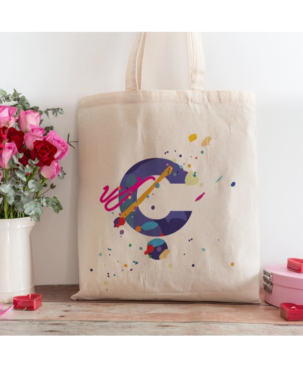 Ç Harfi Tasarımlı Alışveriş Plaj Bez Çanta