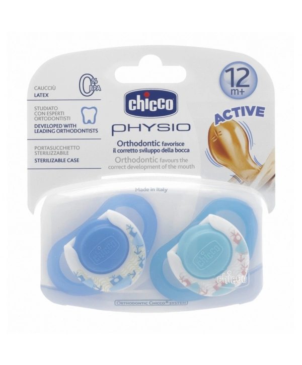 Chicco 2 li Physio Kauçuk Emzik 12 ay+ Erkek