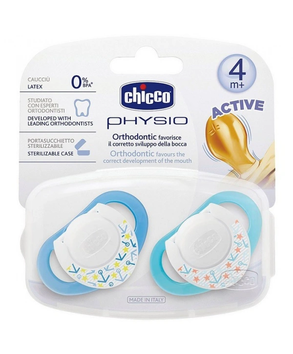 Chicco Physio Kauçuk Emzik +4ay - Mavi