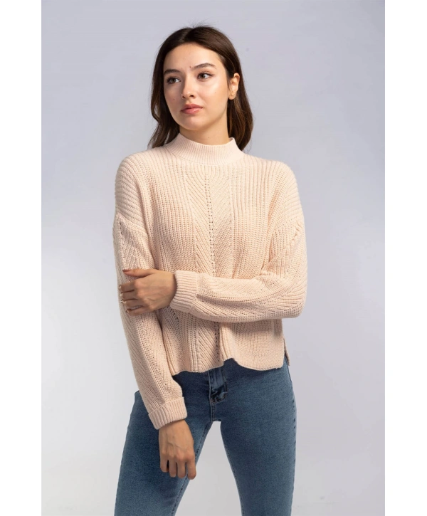 Delikli Örgü Kazak-PUDRA