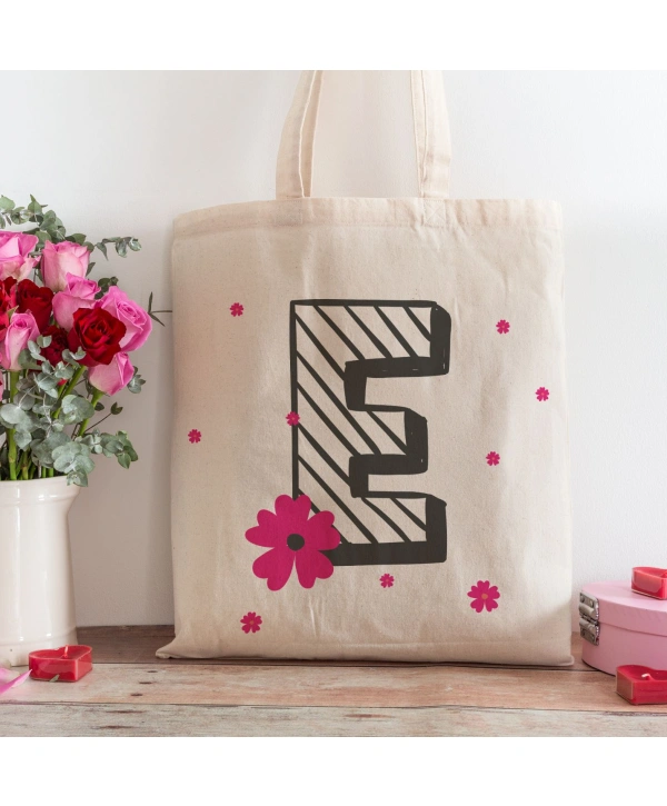 E Harfi Tasarımlı Alışveriş Plaj Bez Çanta