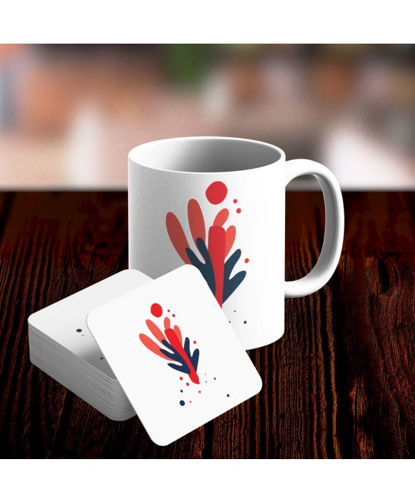 İ Harfi Tasarımlı Kupa ve Bardak Altlığı Seti