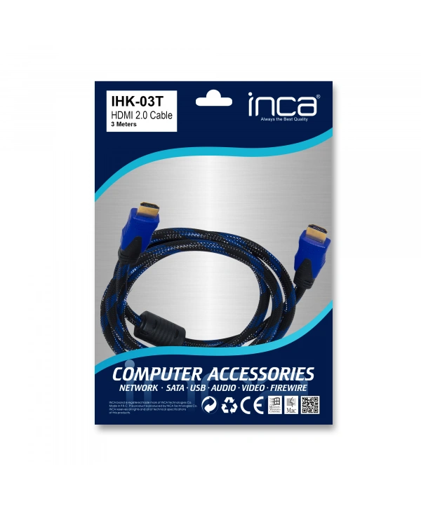 INCA IHK-03T HDMI 2V 4K ALTIN UÇ KABLO 3 METRE