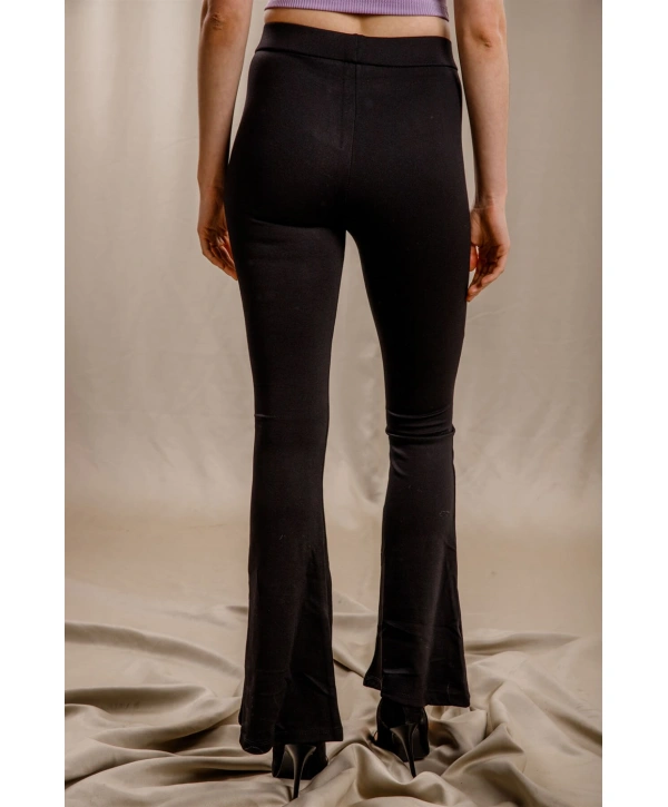 İspanyol Paça Tayt - SİYAH