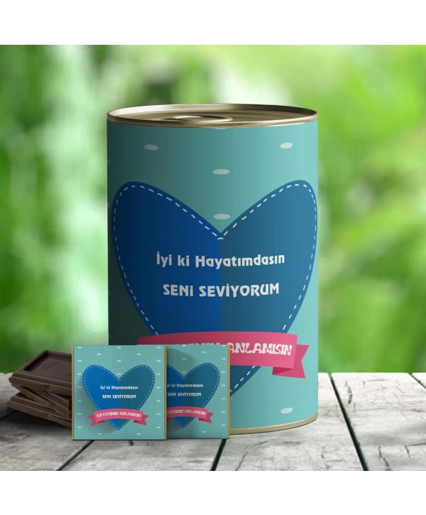 İyi ki Varsın Temalı Hediye Çikolata Konservesi