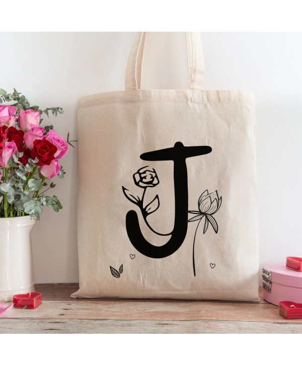 J Harfi Tasarımlı Alışveriş Plaj Bez Çanta
