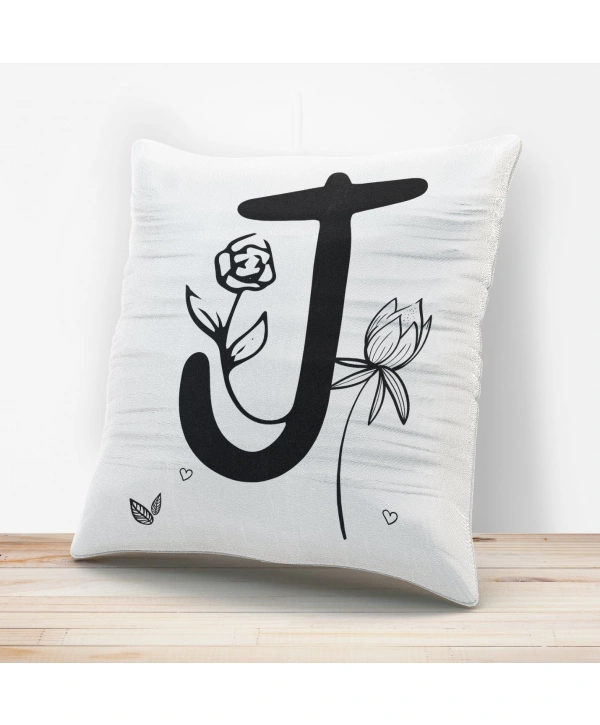 J Harfi Tasarımlı Yastık Kılıfı