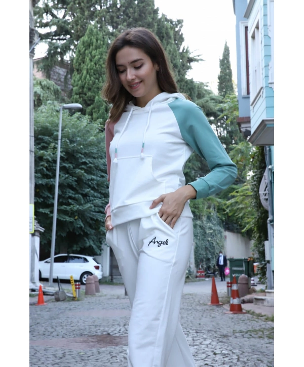 Kanguru Cepli Sweatshirt - BEYAZ