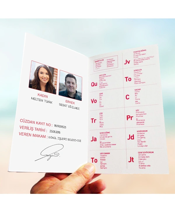 Kişiye Özel Fotoğraflı Sevgili Cüzdan