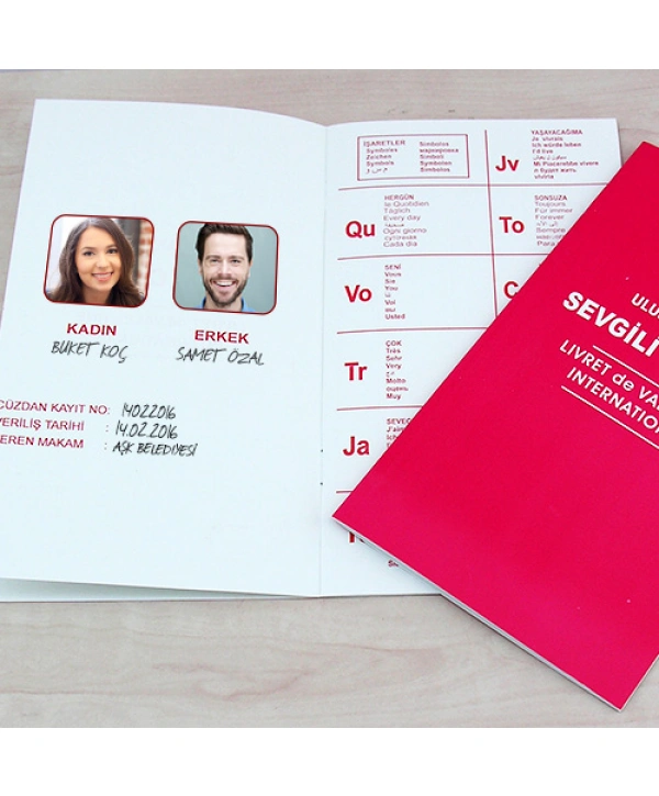 Kişiye Özel Fotoğraflı Sevgili Cüzdan