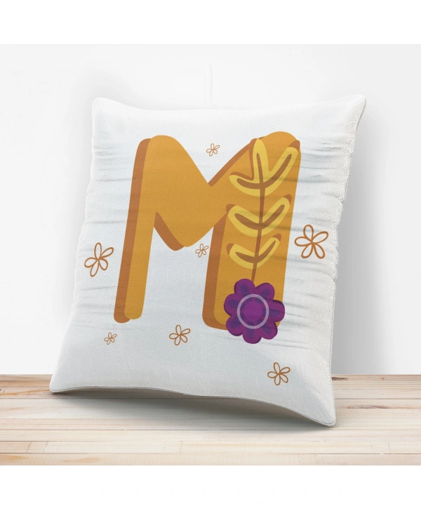 M Harfi Tasarımlı Yastık Kılıfı