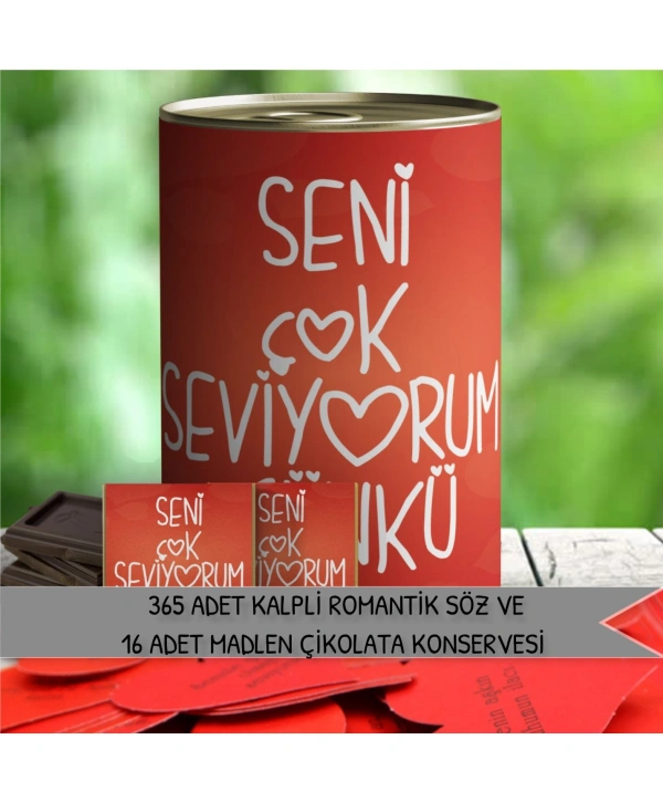 Madlen Çikolatalı Romantik Hediye Konservesi