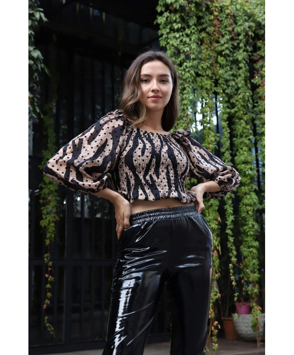 Madonna Yaka Crop Bluz - BEJ