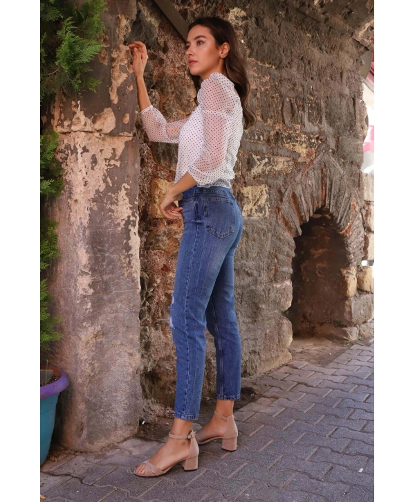 MOM Jeans - LACİVERT