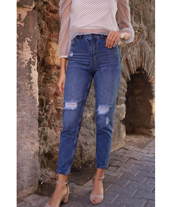 MOM Jeans - LACİVERT