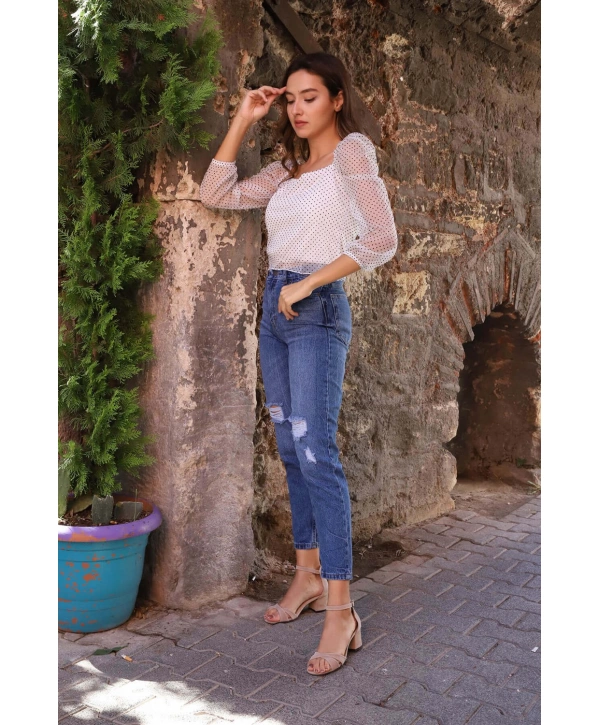 MOM Jeans - LACİVERT