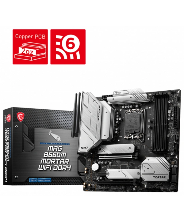 MSI MAG B660M MORTAR WIFI DDR4 4800(OC) Mhz  mATX