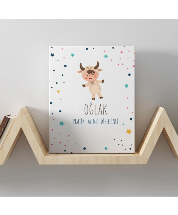 Oğlak Burcuna Özel Tasarım Kanvas  Tablo