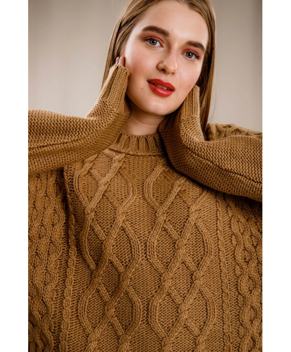 Örgü Kazak-KAHVERENGİ